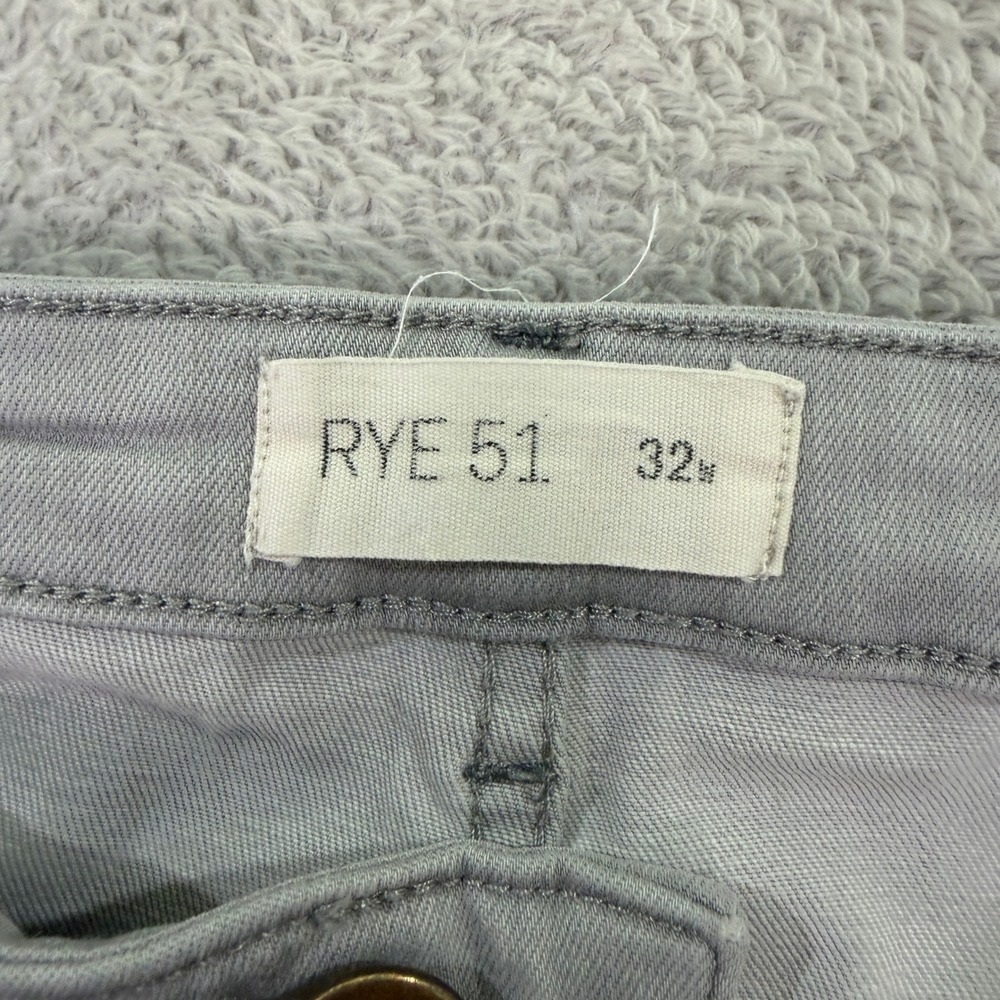 Rye 51 Mens 32x30 Pants Gray Slim Straight Cotton Lyocell Blend Luxury Casual - Picture 6 of 11